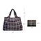 Wrapables Large Foldable Tote Nylon Reusable Grocery Bags, Black Plaid